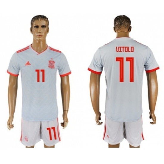 Spain 11 Vitolo Away Soccer Country Jersey