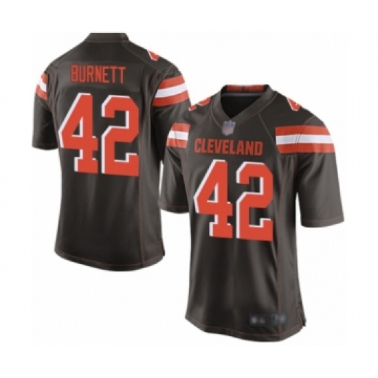 Men's Cleveland Browns 42 Morgan Burnett Game Brown Team Color Football Jersey