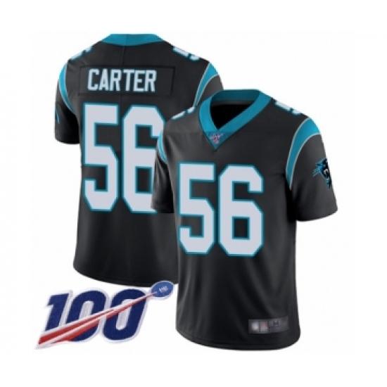 Youth Carolina Panthers 56 Jermaine Carter Black Team Color Vapor Untouchable Limited Player 100th Season Football Jersey