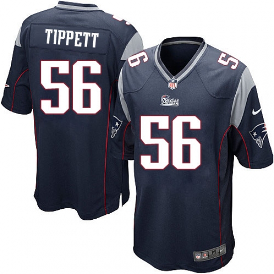 Men's Nike New England Patriots 56 Andre Tippett Game Navy Blue Team Color NFL Jersey