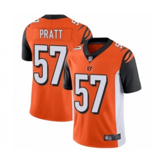 Men's Cincinnati Bengals 57 Germaine Pratt Orange Alternate Vapor Untouchable Limited Player Football Jersey