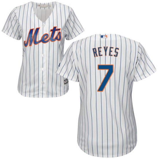 Women's Majestic New York Mets 7 Jose Reyes Authentic White Home Cool Base MLB Jersey