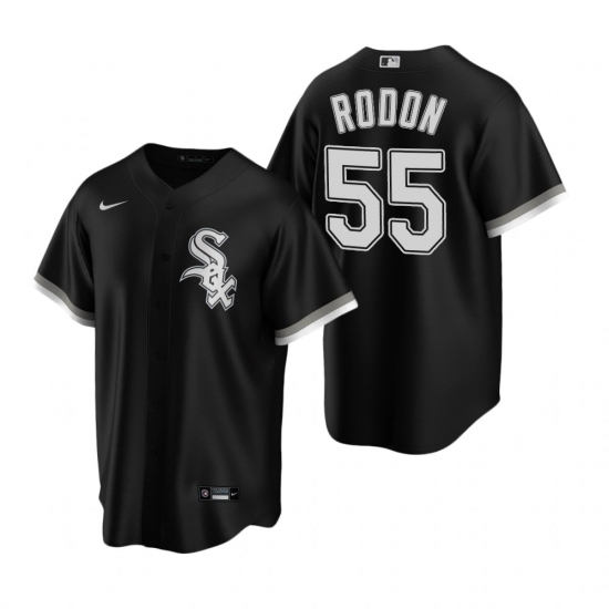 Men's Nike Chicago White Sox 55 Carlos Rodon Black Alternate Stitched Baseball Jersey