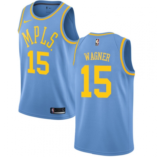 Women's Nike Los Angeles Lakers 15 Moritz Wagner Swingman Blue Hardwood Classics NBA Jersey