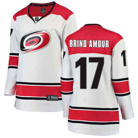 Women's Carolina Hurricanes 17 Rod Brind'Amour Authentic White Away Fanatics Branded Breakaway NHL Jersey