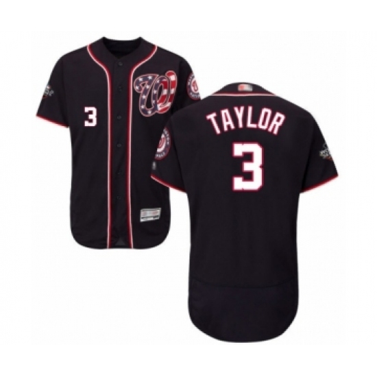 Men's Washington Nationals 3 Michael Taylor Navy Blue Alternate Flex Base Authentic Collection 2019 World Series Bound Baseball Jersey