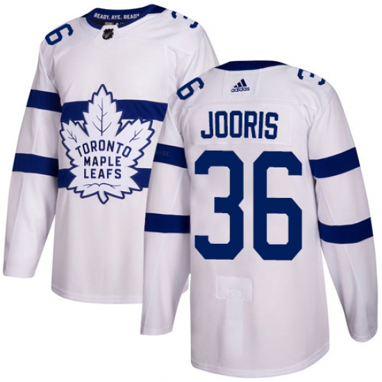 Youth Adidas Toronto Maple Leafs 36 Josh Jooris Authentic White 2018 Stadium Series NHL Jersey