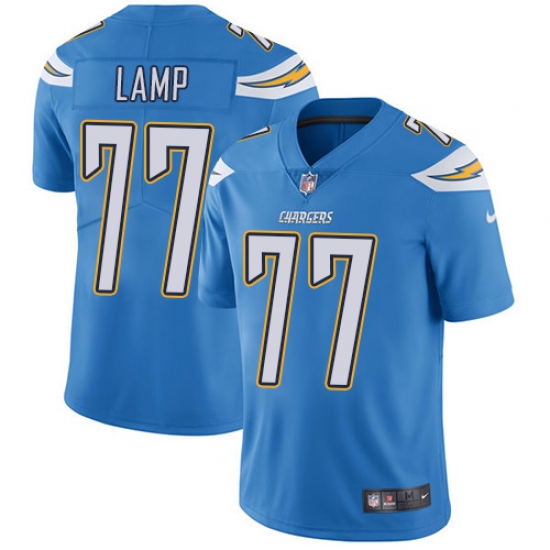 Men's Nike Los Angeles Chargers 77 Forrest Lamp Electric Blue Alternate Vapor Untouchable Limited Player NFL Jersey