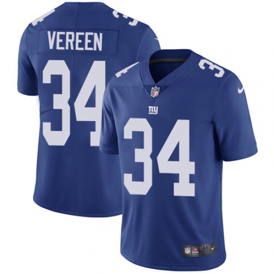 Men's Nike New York Giants 34 Shane Vereen Royal Blue Team Color Vapor Untouchable Limited Player NFL Jersey