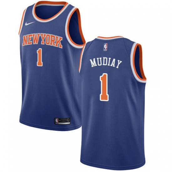 Youth Nike New York Knicks 1 Emmanuel Mudiay Swingman Royal Blue NBA Jersey - Icon Edition