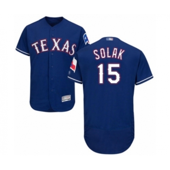 Men's Texas Rangers 15 Nick Solak Royal Blue Alternate Flex Base Authentic Collection Baseball Player Jersey