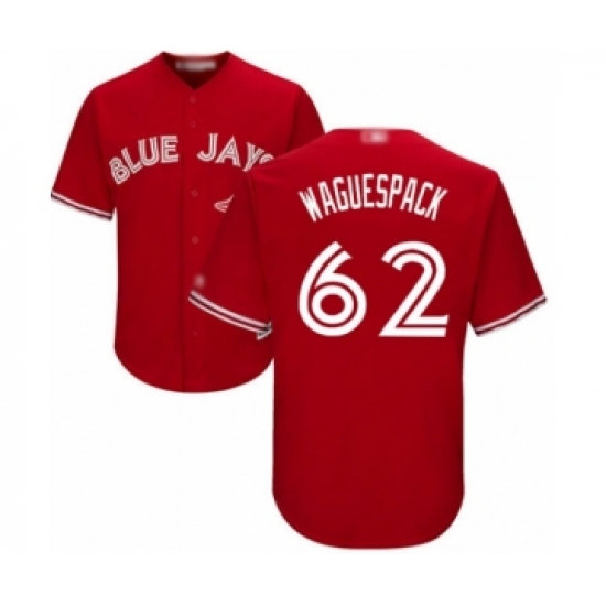 Youth Toronto Blue Jays 62 Jacob Waguespack Authentic Scarlet Alternate Baseball Player Jersey