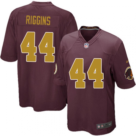 Men's Nike Washington Redskins 44 John Riggins Game Burgundy Red/Gold Number Alternate 80TH Anniversary NFL Jersey