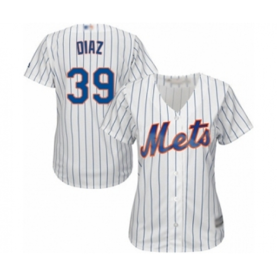 Women's New York Mets 39 Edwin Diaz Authentic White Home Cool Base Baseball Jersey