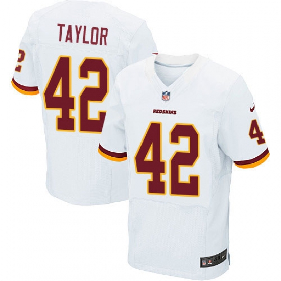 Men's Nike Washington Redskins 42 Charley Taylor Elite White NFL Jersey