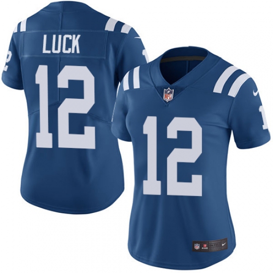 Women's Nike Indianapolis Colts 12 Andrew Luck Elite Royal Blue Team Color NFL Jersey