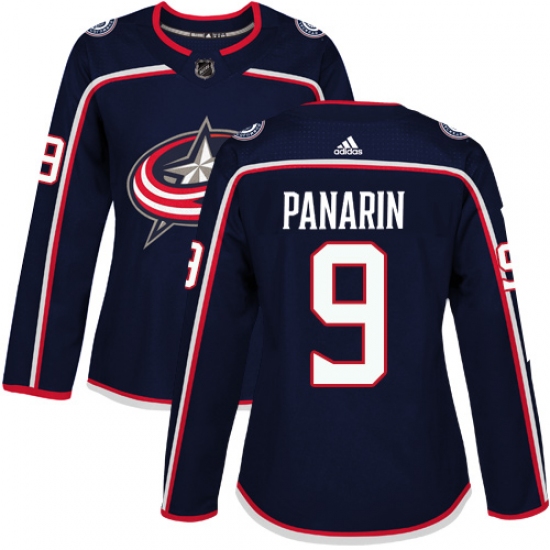 Women's Adidas Columbus Blue Jackets 9 Artemi Panarin Authentic Navy Blue Home NHL Jersey