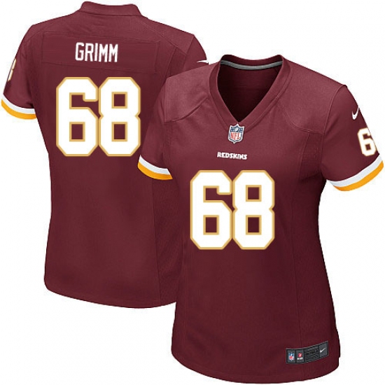 Women's Nike Washington Redskins 68 Russ Grimm Game Burgundy Red Team Color NFL Jersey