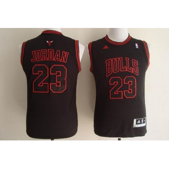 Youth Adidas Chicago Bulls 23 Michael Jordan Authentic Black NBA Jersey