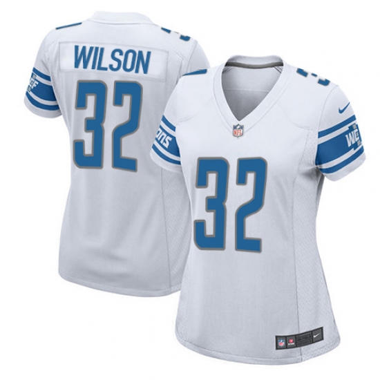 Women's Nike Detroit Lions 32 Tavon Wilson Game White NFL Jersey