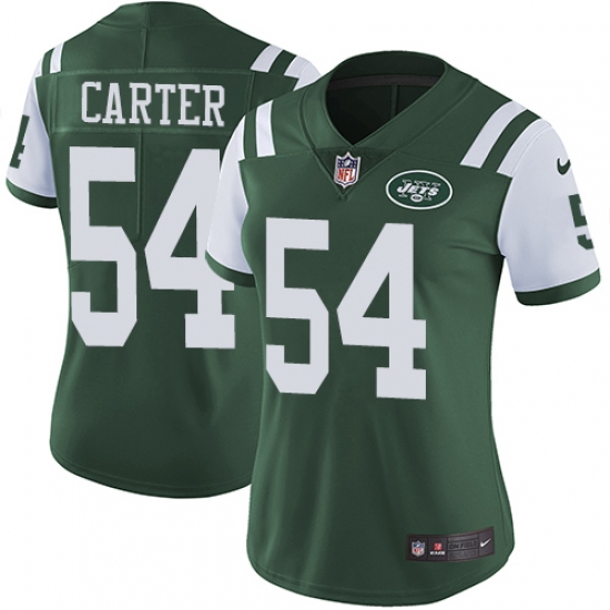 Women's Nike New York Jets 54 Bruce Carter Elite Green Team Color NFL Jersey