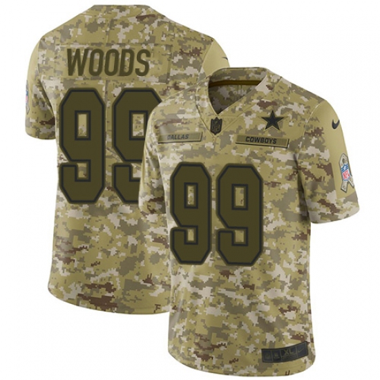 Men's Nike Dallas Cowboys 99 Antwaun Woods Limited Camo 2018 Salute to Service NFL Jersey