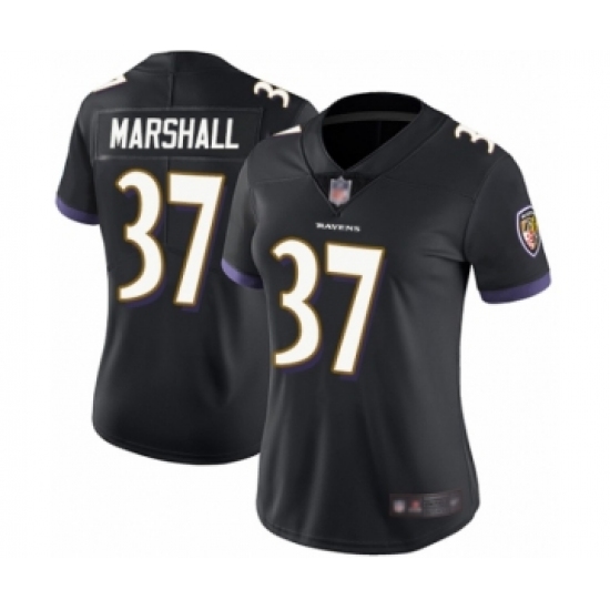 Women's Baltimore Ravens 37 Iman Marshall Black Alternate Vapor Untouchable Limited Player Football Jersey