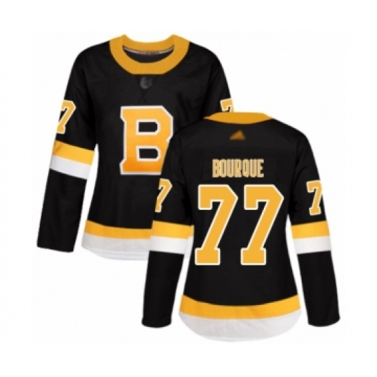 Women's Boston Bruins 77 Ray Bourque Authentic Black Alternate Hockey Jersey