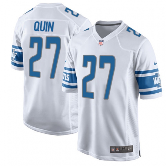 Men's Nike Detroit Lions 27 Glover Quin Game White NFL Jersey