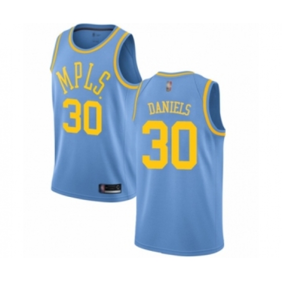 Men's Los Angeles Lakers 30 Troy Daniels Authentic Blue Hardwood Classics Basketball Jersey