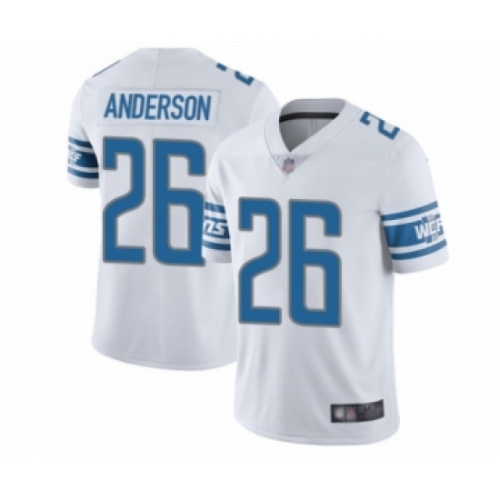 Men's Detroit Lions 26 C.J. Anderson White Vapor Untouchable Limited Player Football Jersey