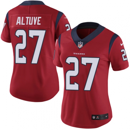 Women's Nike Houston Texans 27 Jose Altuve Limited Red Alternate Vapor Untouchable NFL Jersey