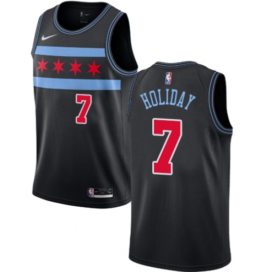 Youth Nike Chicago Bulls 7 Justin Holiday Swingman Black NBA Jersey - City Edition