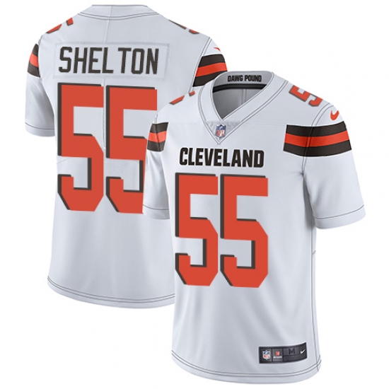 Men's Nike Cleveland Browns 55 Danny Shelton White Vapor Untouchable Limited Player NFL Jersey
