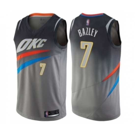 Women's Oklahoma City Thunder 7 Darius Bazley Swingman Gray Basketball Jersey - City Edition