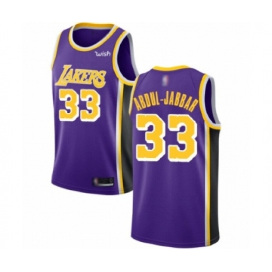 Men's Los Angeles Lakers 33 Kareem Abdul-Jabbar Authentic Purple Basketball Jerseys - Icon Edition