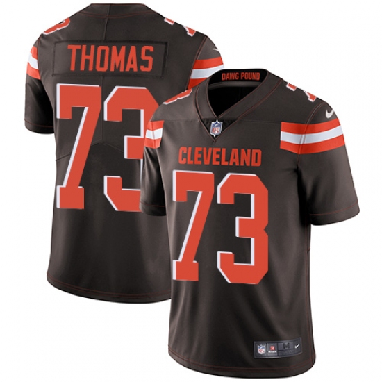 Men's Nike Cleveland Browns 73 Joe Thomas Brown Team Color Vapor Untouchable Limited Player NFL Jersey