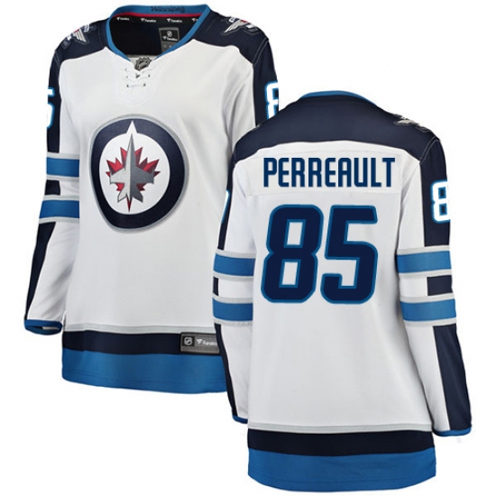 Women's Winnipeg Jets 85 Mathieu Perreault Fanatics Branded White Away Breakaway NHL Jersey