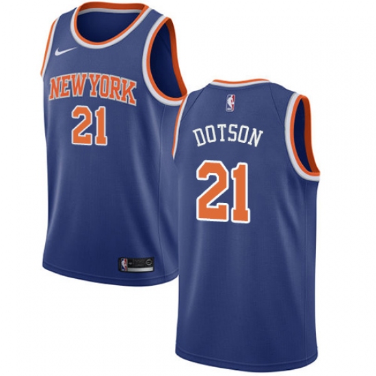 Youth Nike New York Knicks 21 Damyean Dotson Swingman Royal Blue NBA Jersey - Icon Edition