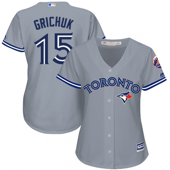 Women's Majestic Toronto Blue Jays 15 Randal Grichuk Authentic Grey Road MLB Jersey