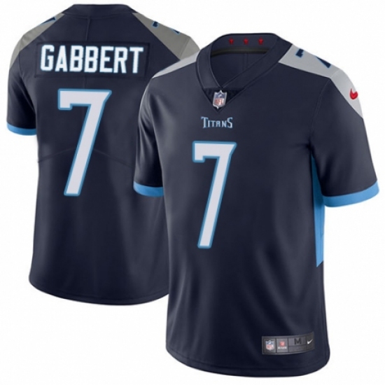 Men's Nike Tennessee Titans 7 Blaine Gabbert Navy Blue Team Color Vapor Untouchable Limited Player NFL Jersey