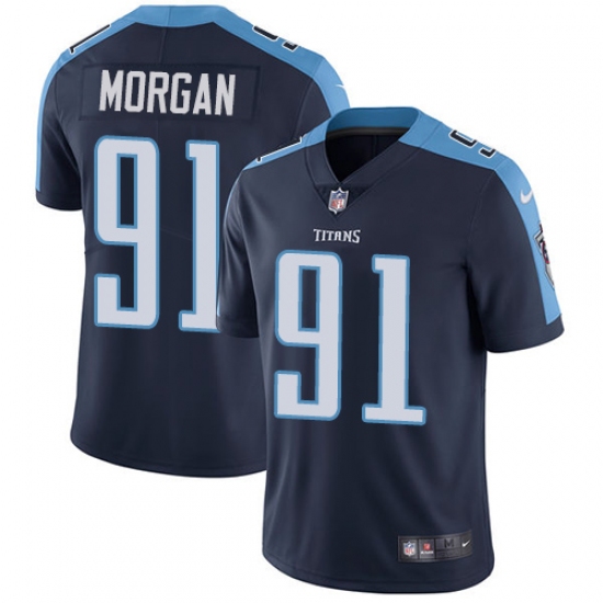 Men's Nike Tennessee Titans 91 Derrick Morgan Navy Blue Alternate Vapor Untouchable Limited Player NFL Jersey