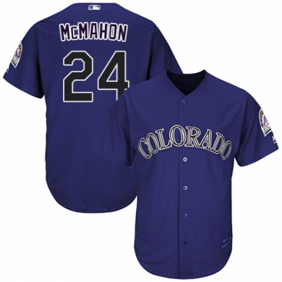 Men's Majestic Colorado Rockies 24 Ryan McMahon Replica Purple Alternate 1 Cool Base MLB Jersey