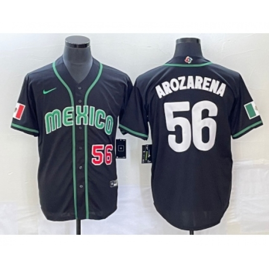 Men's Mexico Baseball 56 Randy Arozarena Number 2023 Black World Classic Stitched Jersey