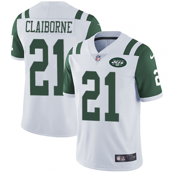 Youth Nike New York Jets 21 Morris Claiborne Elite White NFL Jersey