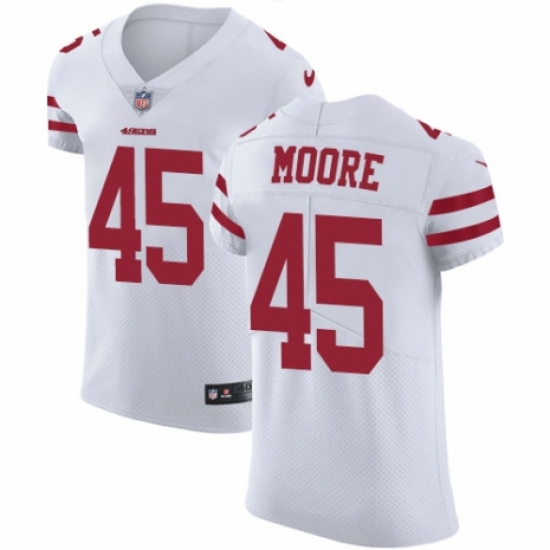 Men's Nike San Francisco 49ers 45 Tarvarius Moore White Vapor Untouchable Elite Player NFL Jersey