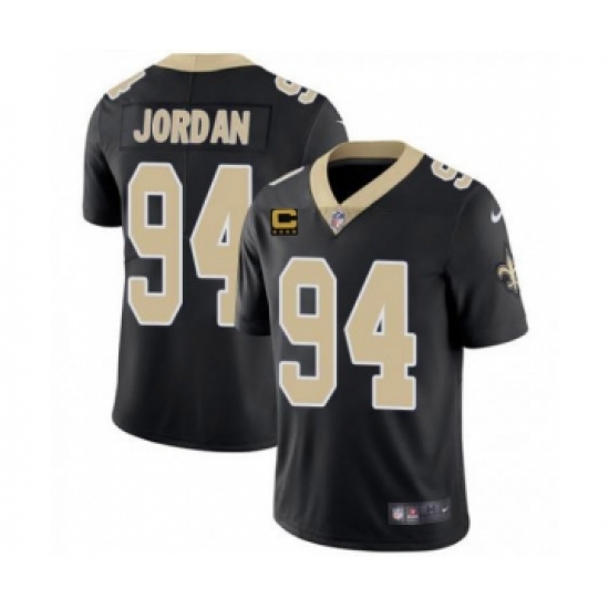 Men's New Orleans Saints 2022 94 Cameron Jordan Black With 4-star C Patch Vapor Untouchable Limited Stitched NFL Jersey