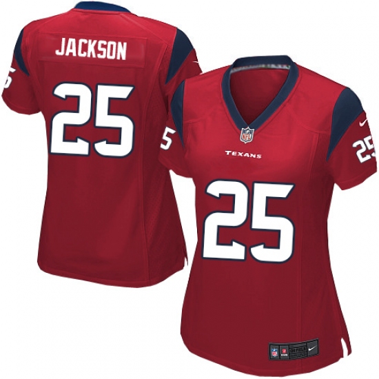 Women's Nike Houston Texans 25 Kareem Jackson Game Red Alternate NFL Jersey