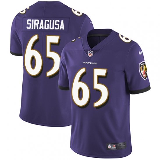 Youth Nike Baltimore Ravens 60 Nico Siragusa Purple Team Color Vapor Untouchable Limited Player NFL Jersey