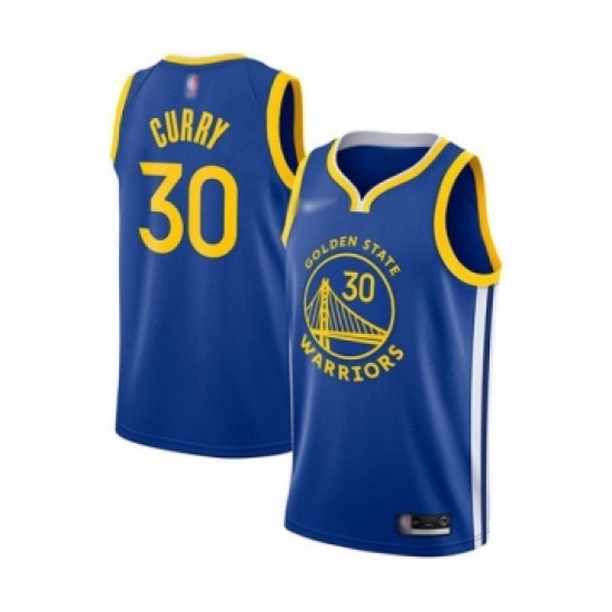 Women's Golden State Warriors 30 Stephen Curry Swingman Royal Finished Basketball Jersey - Icon Edition